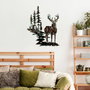 Wallity Deer Escultura de Pared de Metal Multicolor
